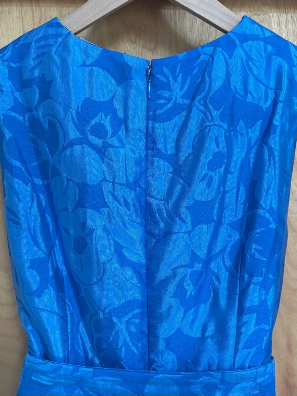 Small Kate Spade Alice Tropical Foliage Bright Blue Floral Brocade Dress - Picture 14 of 14
